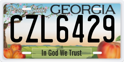 GA license plate CZL6429