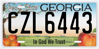 GA license plate CZL6443