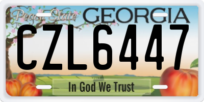 GA license plate CZL6447
