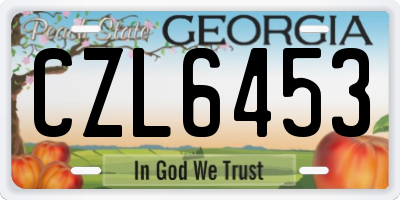 GA license plate CZL6453