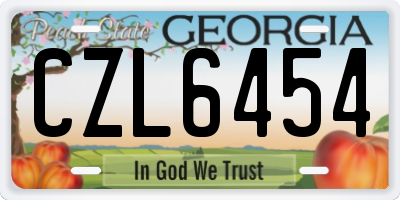 GA license plate CZL6454