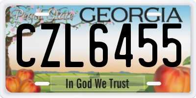 GA license plate CZL6455