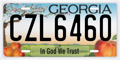 GA license plate CZL6460