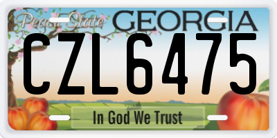 GA license plate CZL6475