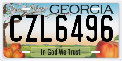 GA license plate CZL6496