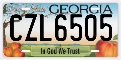 GA license plate CZL6505