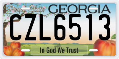 GA license plate CZL6513