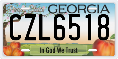 GA license plate CZL6518