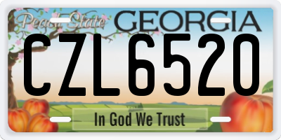 GA license plate CZL6520