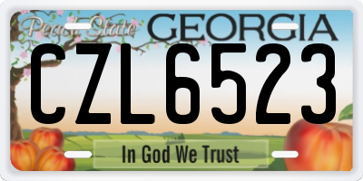 GA license plate CZL6523