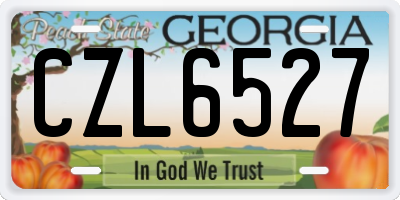 GA license plate CZL6527