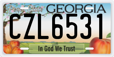 GA license plate CZL6531
