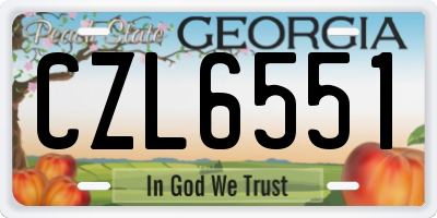 GA license plate CZL6551