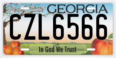 GA license plate CZL6566