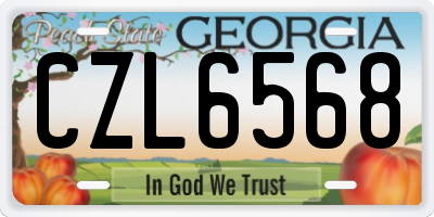 GA license plate CZL6568