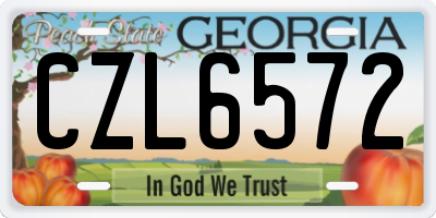 GA license plate CZL6572