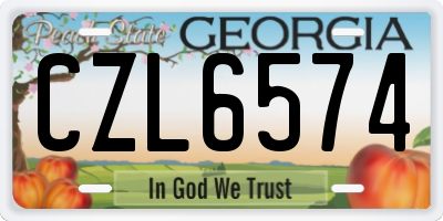GA license plate CZL6574