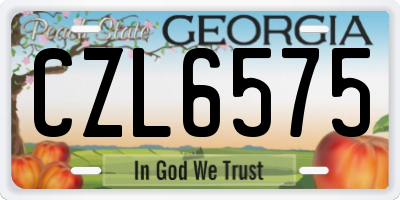 GA license plate CZL6575