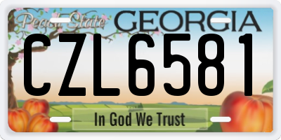 GA license plate CZL6581