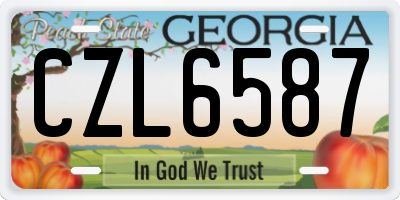GA license plate CZL6587