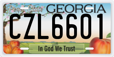 GA license plate CZL6601