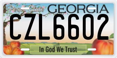 GA license plate CZL6602