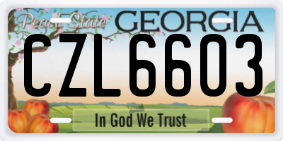 GA license plate CZL6603