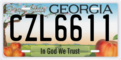 GA license plate CZL6611
