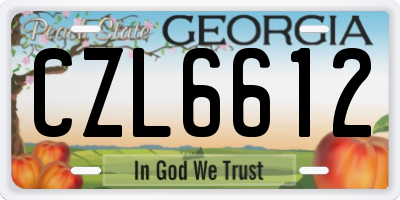 GA license plate CZL6612