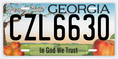 GA license plate CZL6630