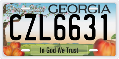 GA license plate CZL6631