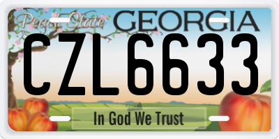 GA license plate CZL6633