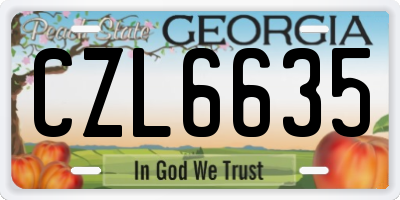 GA license plate CZL6635
