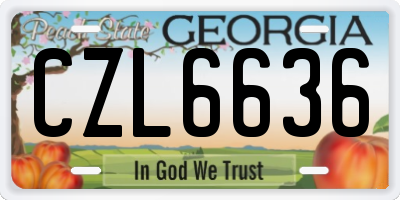 GA license plate CZL6636
