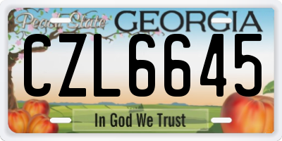 GA license plate CZL6645