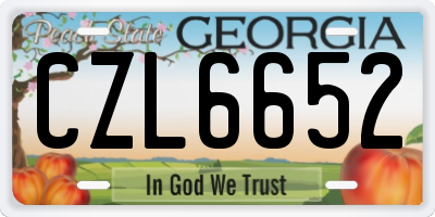 GA license plate CZL6652