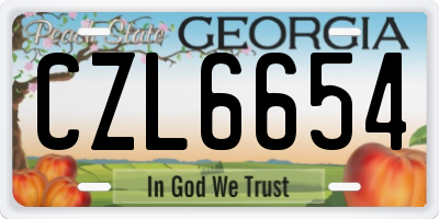GA license plate CZL6654