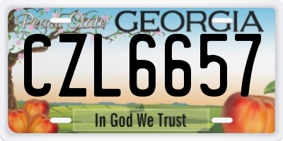 GA license plate CZL6657