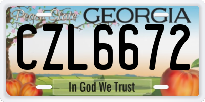 GA license plate CZL6672