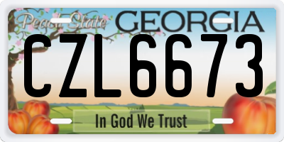 GA license plate CZL6673