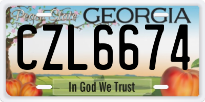 GA license plate CZL6674