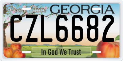 GA license plate CZL6682