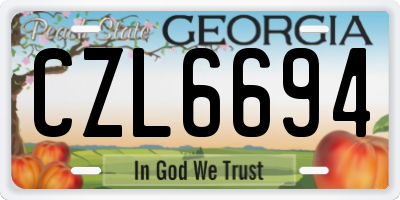GA license plate CZL6694