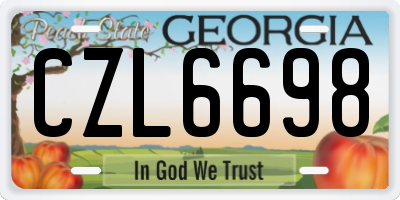 GA license plate CZL6698