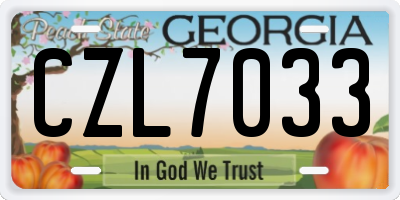 GA license plate CZL7033
