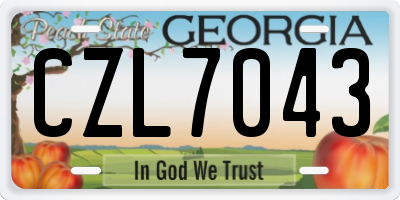 GA license plate CZL7043
