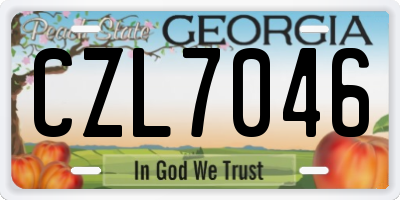 GA license plate CZL7046