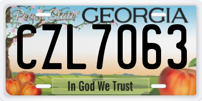 GA license plate CZL7063