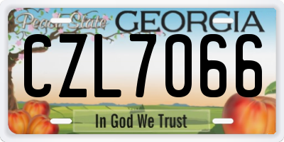GA license plate CZL7066