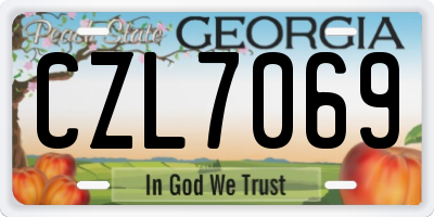 GA license plate CZL7069